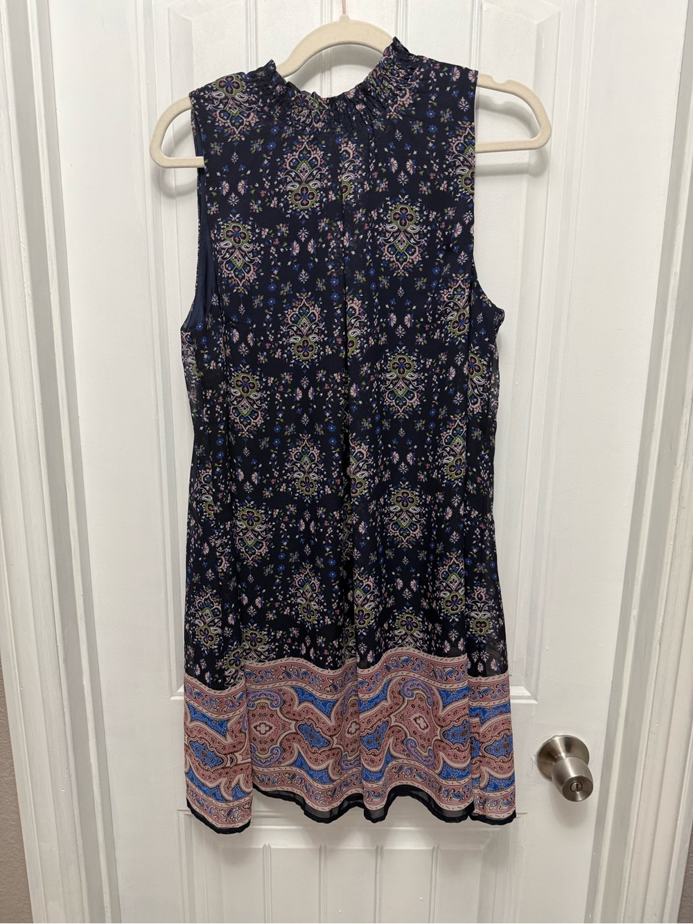 Speechless Sleeveless Swing Dress Size XLarge Mock Neck Blue Floral  (7-10)